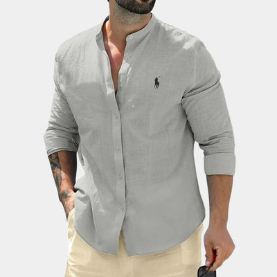 Elegant Mandarin Collar Shirt - CLEARANCE PRICE