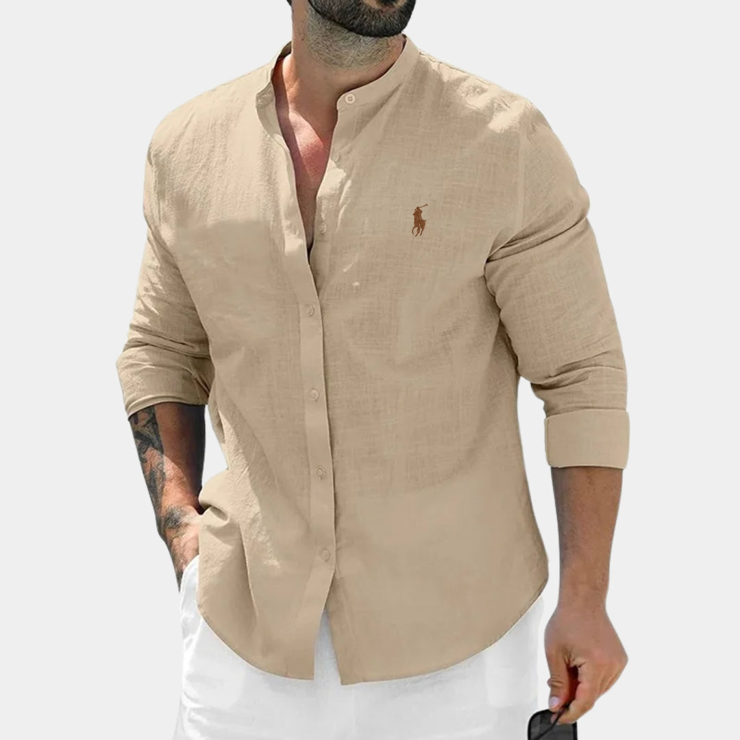 Elegant Mandarin Collar Shirt - CLEARANCE PRICE