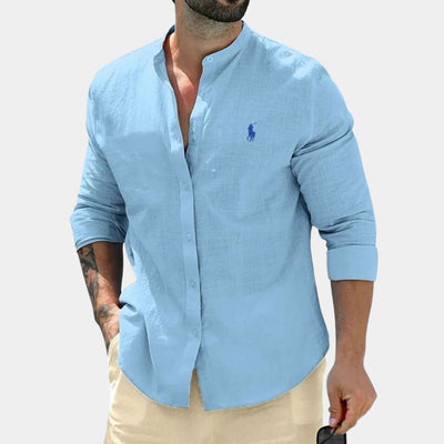 Elegant Mandarin Collar Shirt - CLEARANCE PRICE