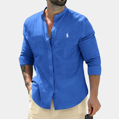 Elegant Mandarin Collar Shirt - CLEARANCE PRICE