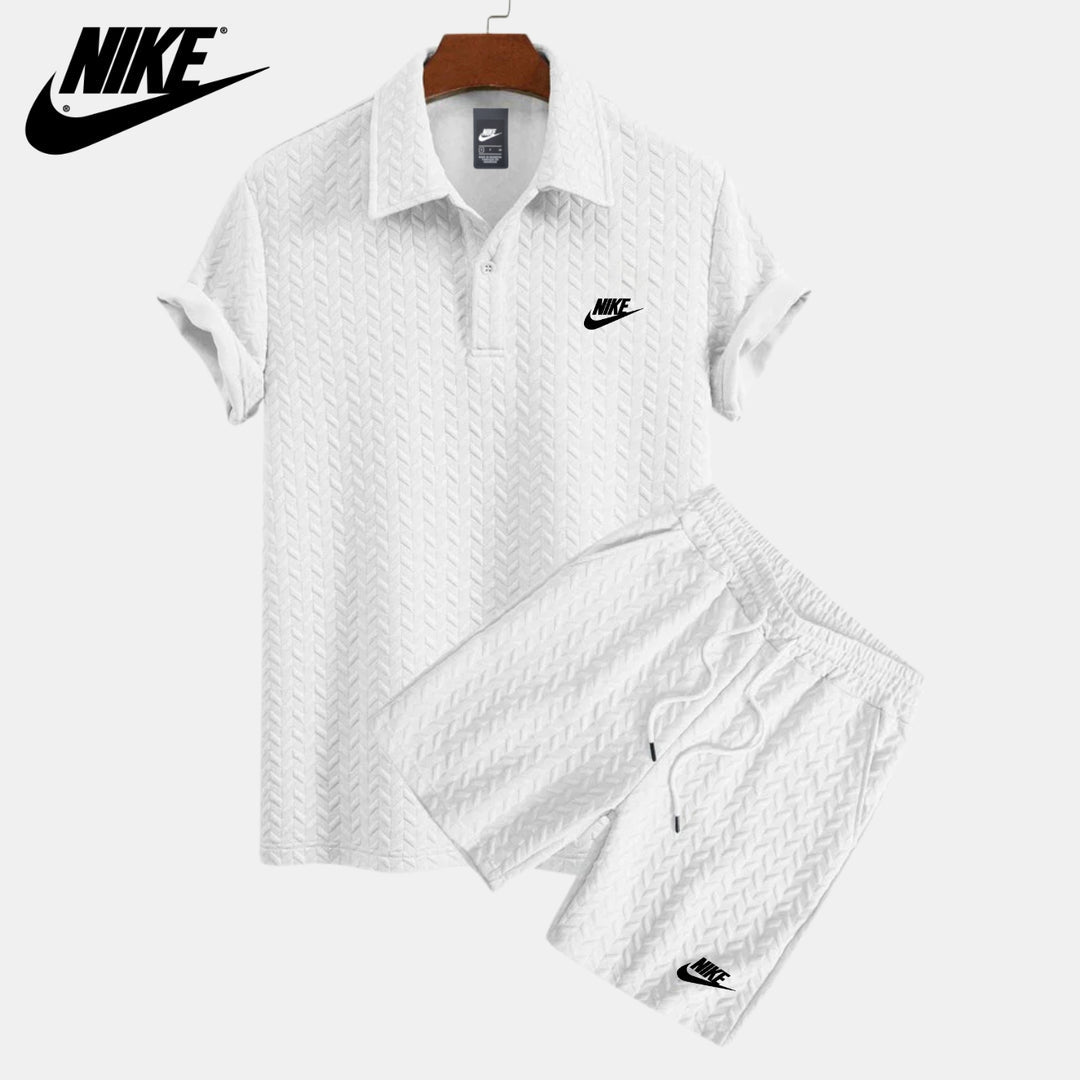 Textured Polo and Shorts Set || CLEARANCE SALE