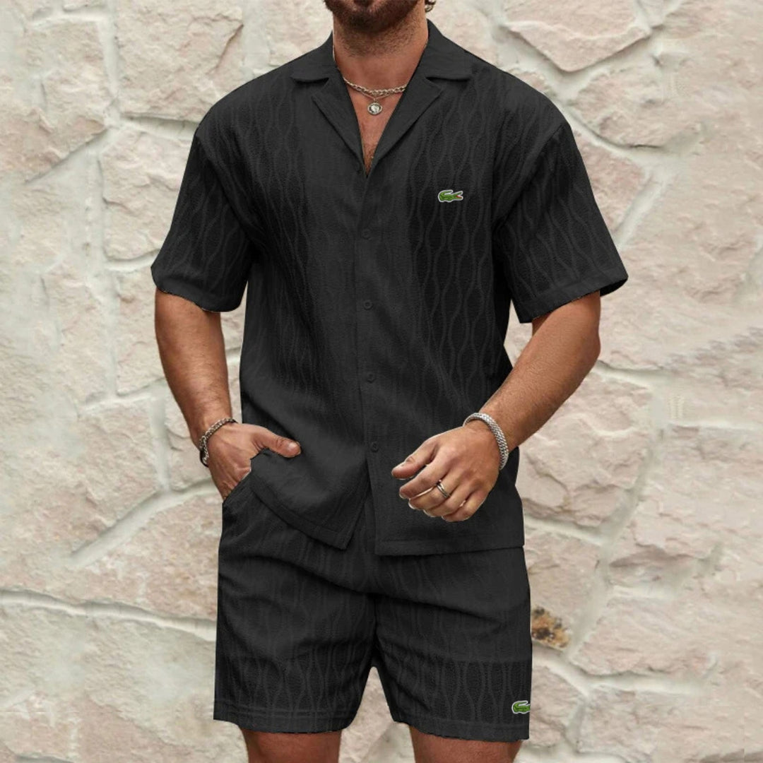 Summer Set Textured Shirt & Shorts - CLEARANCE PRICE