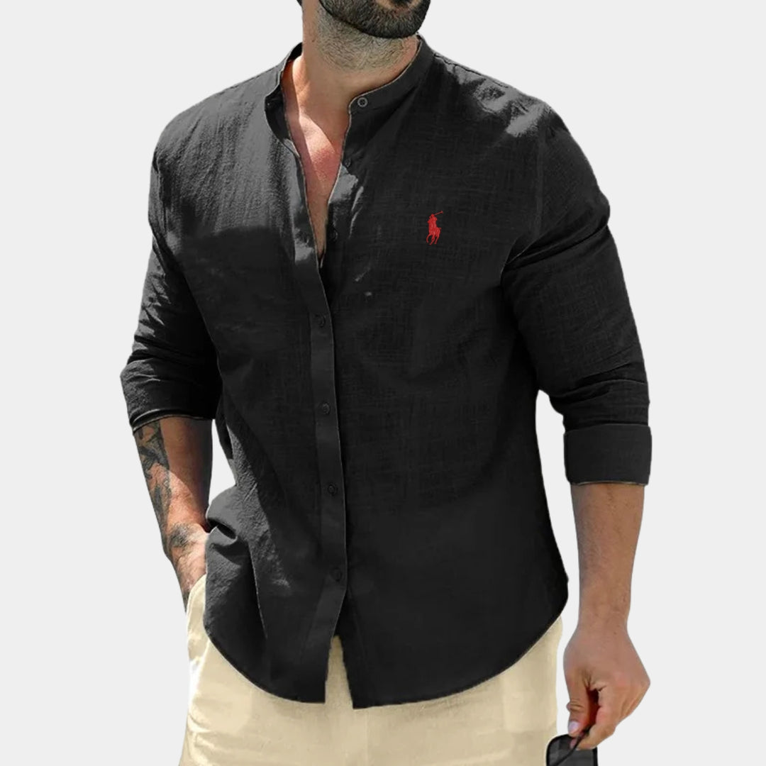 Elegant Mandarin Collar Shirt - CLEARANCE PRICE