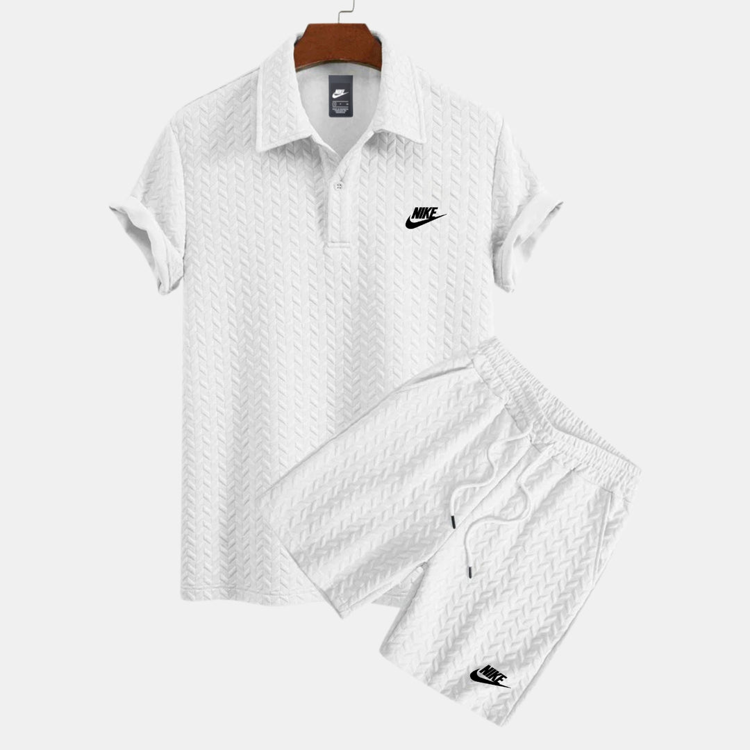 Textured Polo and Shorts Set - CLEARANCE SALE