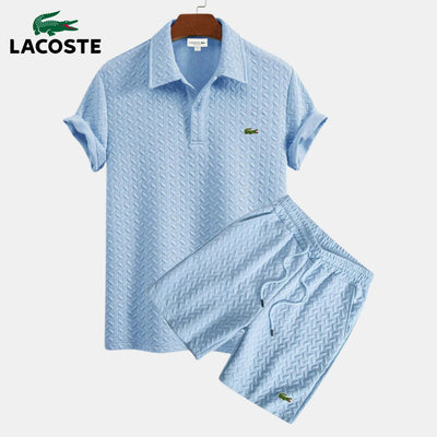 Textured Polo & Shorts Set || CLEARANCE SALE LO