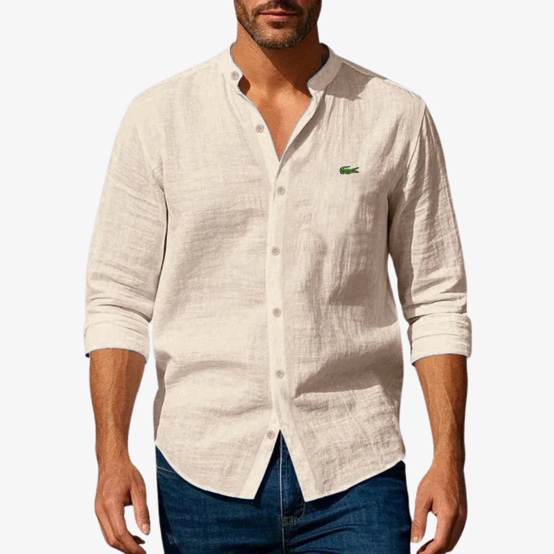 Elegant Mandarin Collar Shirt - CLEARANCE SALE