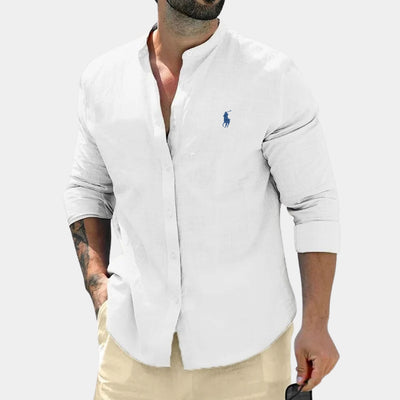 Elegant Mandarin Collar Shirt - CLEARANCE PRICE