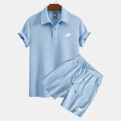 Textured Polo and Shorts Set - CLEARANCE SALE