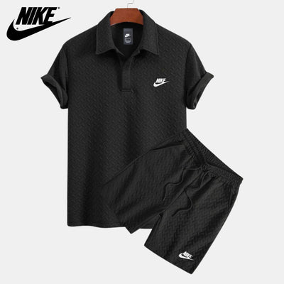 Textured Polo and Shorts Set || CLEARANCE SALE