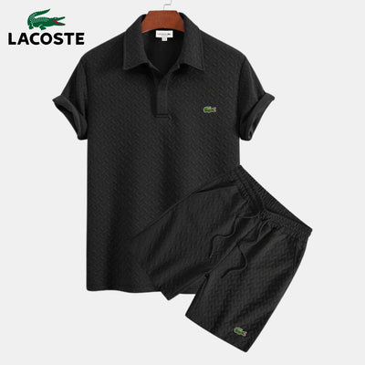 Textured Polo & Shorts Set || CLEARANCE SALE LO