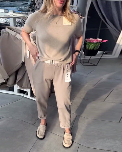 Solid Color Relaxed Straight Pants