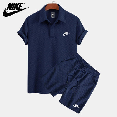 Textured Polo and Shorts Set || CLEARANCE SALE