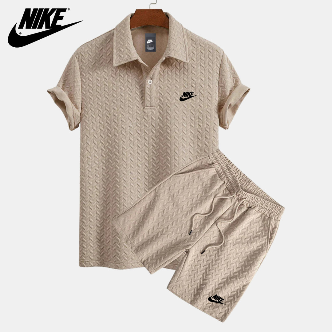 Textured Polo and Shorts Set || CLEARANCE SALE