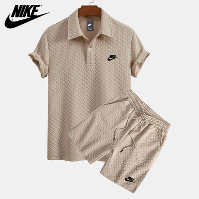 Textured Polo and Shorts Set || CLEARANCE SALE