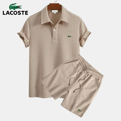 Textured Polo & Shorts Set || CLEARANCE SALE LO