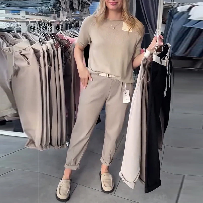 Solid Color Relaxed Straight Pants