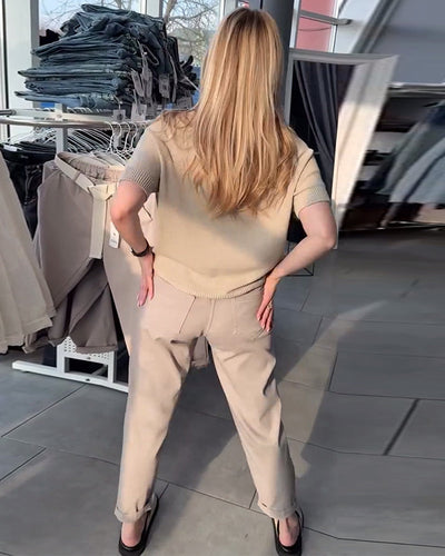 Solid Color Relaxed Straight Pants